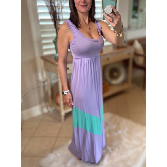 Dresses & Skirts - Maxi Chevron Tank Dress Lavender Mint 122